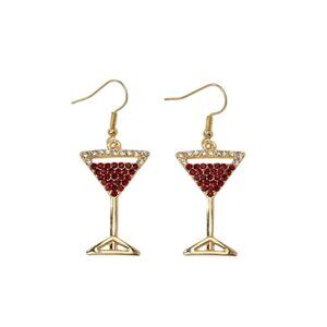 ESPRESSO MARTINI Jeweled Cocktail Night Cap Drop Earrings NEW